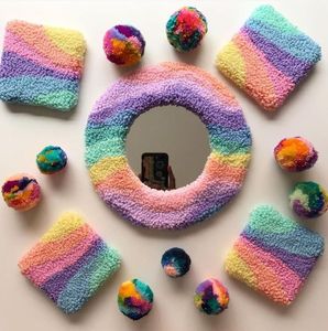 Tuyệt vời giao dịch cửa sổ đóng khung Mug Thảm gương đứng tay Infinity chần sợi vòng gương cho tường trang trí nội thất - Product Image 4