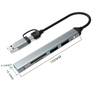 读卡器适配器usb3.0和type-c至usb3.0 5合1集线器适配器，用于笔记本电脑和手机 - Product Image 5