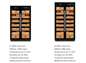 Jiufu Tây Ban Nha gỗ tuyết tùng Điện xì gà tủ kỹ thuật số ẩm kế kiểm soát nhiệt độ công suất lớn xì gà Humidor - Product Image 6