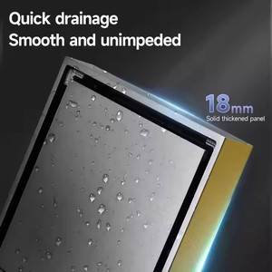 YOTO现代4英寸黄铜方形隐形炉排盖216瓷砖插入浴室过滤器拉丝不锈钢淋浴排水管