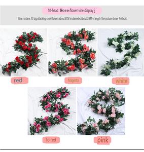 Trang Trí Đám Cưới Vải Lụa Nhân Tạo Màu Hồng Trắng Trà Hoa Hồng Hoa Nho Ivy Treo Cây Cây Cành Hoa Hồng Vòng Hoa Cho Trang Trí Nội Thất - Product Image 5