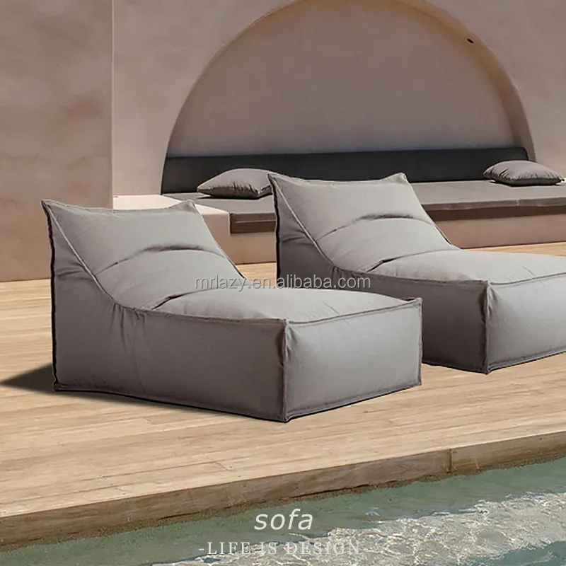 Custom luxury high back chair beach bean bag lazy chair lazy sofa outdoor waterproof bean bag sofa cover