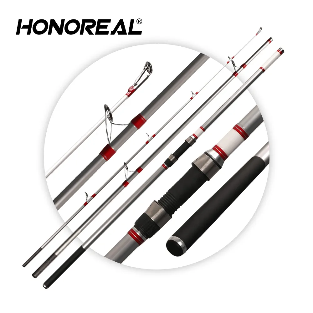 Honoreal 4,2 m fibra de carbono 3 secciones spinning surf casting caña de pescar