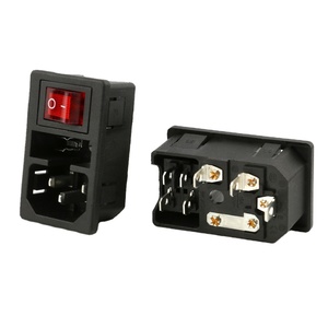 AC-01 erkek soket AC IEC fiş 7pins paneli montaj giriş kadın ac güç soketi sigorta rocker anahtarı ile - Product Image 4