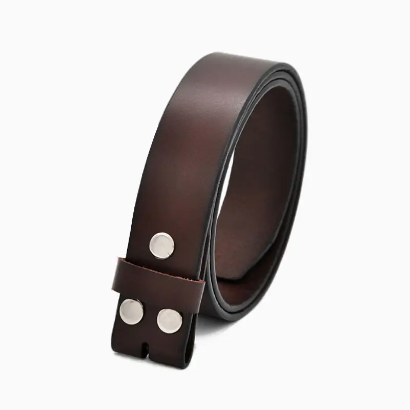 1.5" Wide CLASSIC Belt for buckle men Snap on Strap Leather One Piece Leather no buckle Belt