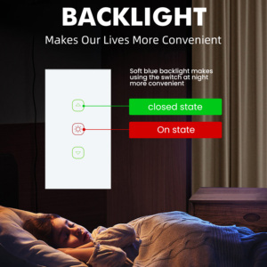CNSKOU新しいデザイン米国/AU Alexa音声制御LEDライト調光モジュールスイッチWifiスマートウォールスイッチホーム使用Tuya Ewelink - Product Image 5