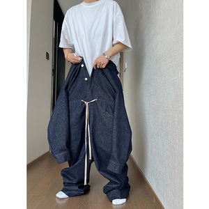 11 oz ağır Denim tek parça kot Retro bahar ilham katı desen dokuma gevşek Fit rahat tarzı tüm maç tasarım - Product Image 3