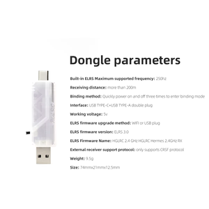 RC C1 telecomando integrato 500mW ELRS 2.4G TX modulo con Dongle per aereo Drone pilota principiante - Product Image 6
