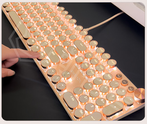Custom Wired Real <strong>Mechanical</strong> <strong>Keyboard</strong> for Office High End <strong>Mechanical</strong> Retro Steam Punk <strong>Keyboard</strong> Led Light Gaming Backlit <strong>Keyboard</strong> - Product Image 3