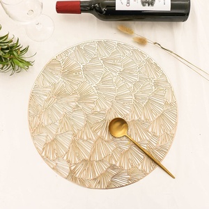 库存PVC银杏圆形可擦拭防水环保餐垫餐桌垫圣诞餐桌装饰 - Product Image 1