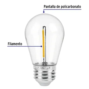 Volteck <span class=keywords><strong>6</strong></span>-Pack S14 <span class=keywords><strong>LED</strong></span> lamba <span class=keywords><strong>1W</strong></span> Filament sıcak ışık kutusu konut dekoratif kullanım için E26/E27/G4 5W 120V DC/AC CCC Certified sertifikalı