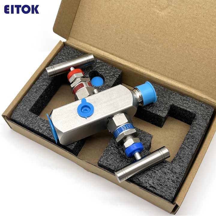 Válvula múltiple de bloque y purga, herramienta de medición de flujo de 2 vías para gas, aire y combustible, swagelok