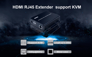 VCOM自动匹配1080P HDMI扩展器200米环路输出Cat5e Cat6 TX RX发射器接收器，带KVM开关 - Product Image 4