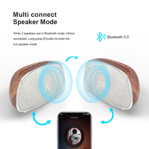 Eson Retro Dual LED Digital Despertador FM Radio Versión 5,4 Bluetooth 30W Sonido estéreo Altavoz inalámbrico de madera para uso en computadora