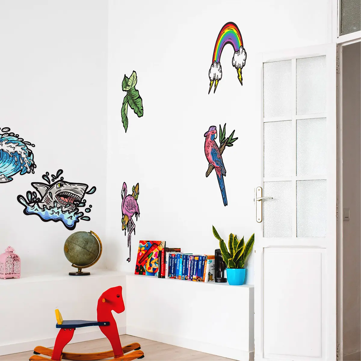 Stiker dinding anak, perekat kain kustom dapat dilepas cetakan Decal PVC vinil tahan air dekorasi rumah stiker dinding anak-anak untuk ruang tamu
