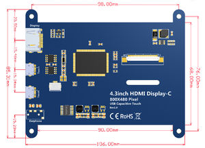 4.3 pollici IPS Raspberry Pi LCD con interfaccia compatibile HDMI e tocco capacitivo - Product Image 3