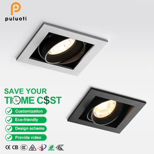 Puluoti 148mm * 148mm * 160mm lõm dẫn spotlight có thể thay thế ar80 COB bóng đèn 12W 18W Trần Đèn tại chỗ AC110 220V - Product Image 1