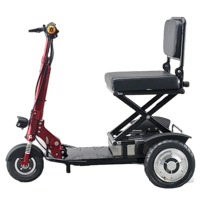 Scooter elétrica dobrável de 3 rodas com bateria de lítio removível, leve, leve, 48V 350W, portátil e móvel