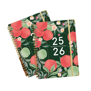 Cuaderno planificador mensual semanal personalizado de fábrica 2026, tapa dura, bobina en espiral, Bloc de notas, página de índice, cubierta de papel, diario A5, tamaño TY - Product Image 3