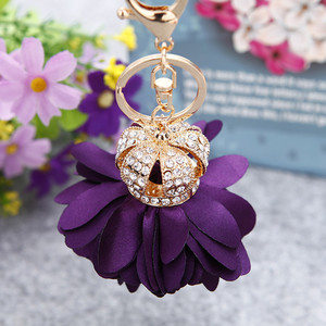 Crystal Diamond Heart Flower Cherry Blossom Keychain Pearl Flower Keychain Wallet Bag Charm Fashion Jewelry Pendants Accessories