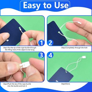 <strong>Hang</strong> <strong>Tag</strong> <strong>String</strong> White 7&quot; 1000Pcs Nylon Snap Lock Pin <strong>Loop</strong> Fastener Hook Ties Easy and Fast to Attach - Product Image 4