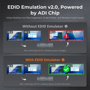 TESmart KVM HDMIスイッチ2x2デュアルモニターHDCP 2.3 2ディスプレイモード8k60 USB 30 4ポートAVビデオマトリックスKVMスイッチャー - Product Image 6