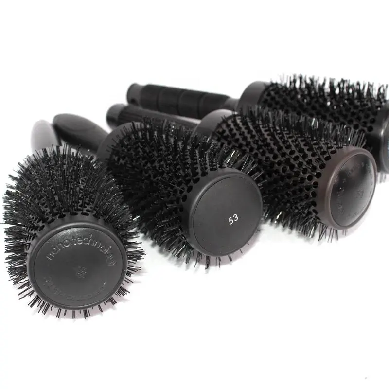 Escovas de cabelo térmicas mudando de cor, escova redonda iônica, profissional, para barbeiro, loja