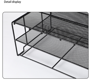Multi-tier Metal Desktop <strong>File</strong> Rack for Storing and Organizing Office Supplies Featuring a Drawer-style <strong>File</strong> Storage Compartment - Product Image 6
