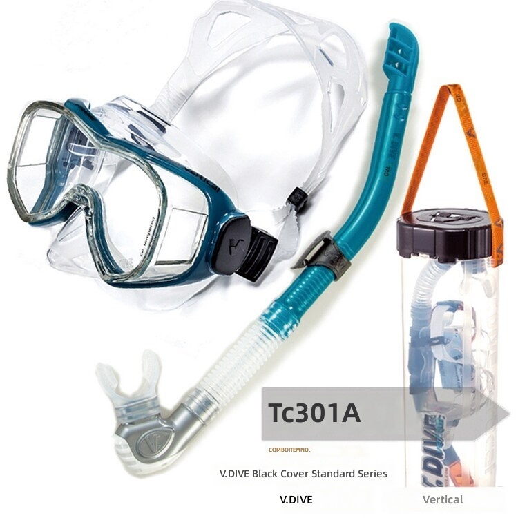 Mascarilla TC301A + Snorkel Semiseco + Cubo Azul