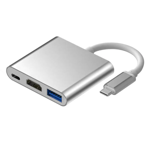 Adaptador de aluminio tipo c usb 3,1 a USB3.0/ hd/Tipo c 3 en 1, estación de acoplamiento para convertidor de adaptador hub multipuerto - Product Image 1