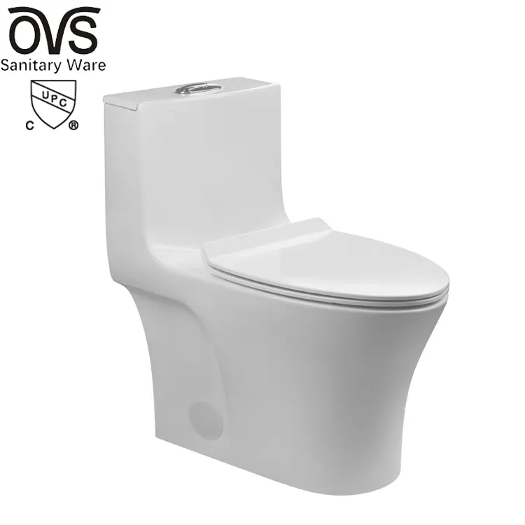 Chinese Fabrikant Cupc Amerikaanse Badkamer Wc Water Closet Upc Custom Keramische Langwerpige Commode Hemelwaterafvoersystemen Flush Een Stuk Wc