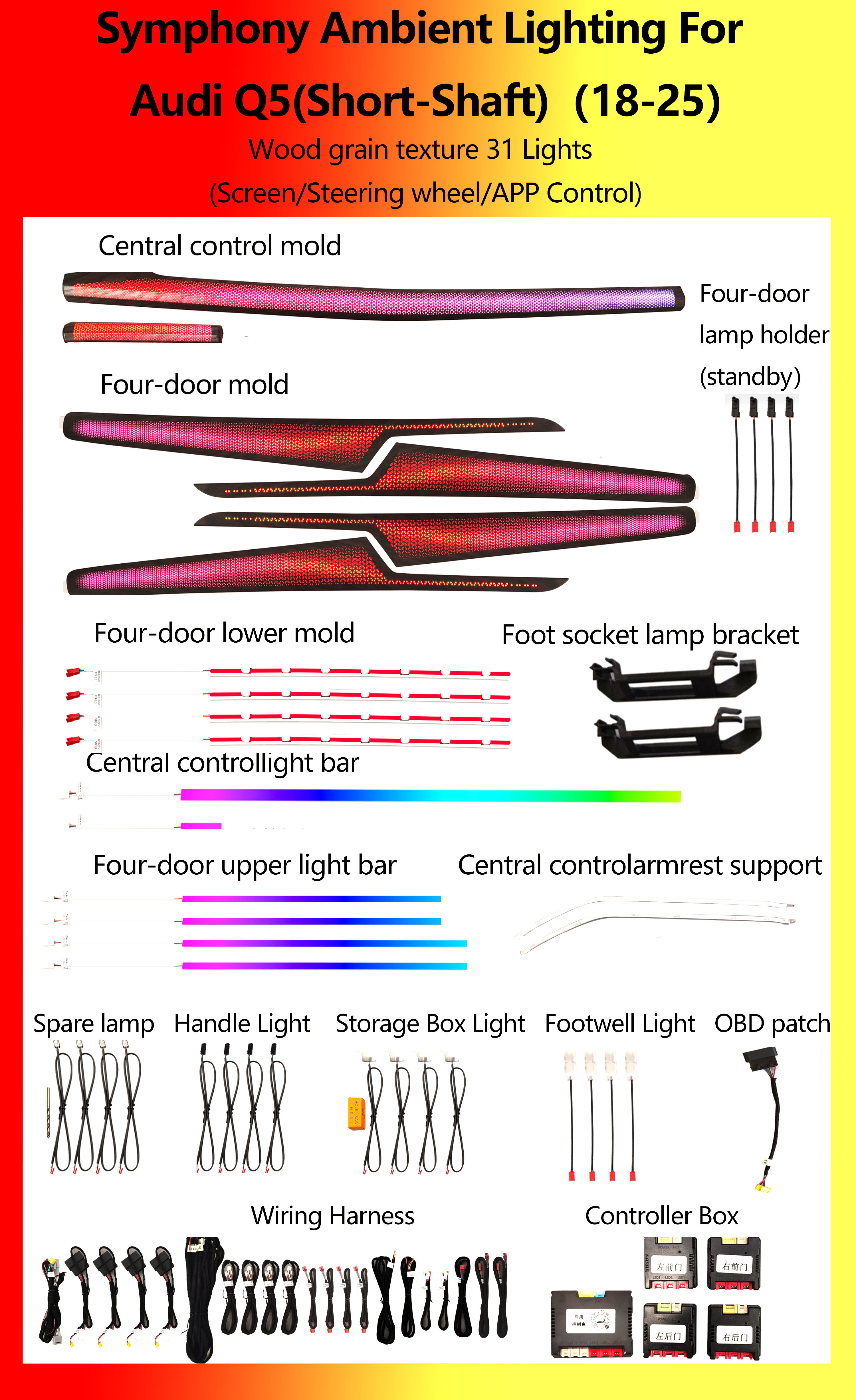 Audi Q5(Short-Shaft)Wood grain texture Symphony 31 Lights