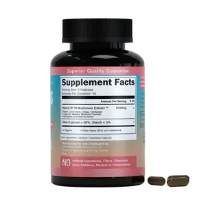 Nấm pha trộn chiết xuất viên nang bột-Reishi, đông trùng hạ thảo, sư tử của bờm, Chaga, Thổ Nhĩ Kỳ đuôi, maitake, Shiitake - Product Image 2