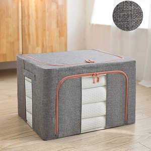 Eco-friendly Cotton Linen Dust-Proof Folding Fabric Storage <strong>Box</strong> for Clothes <strong>Toy</strong> Organizer Customized Logo - Product Image 2