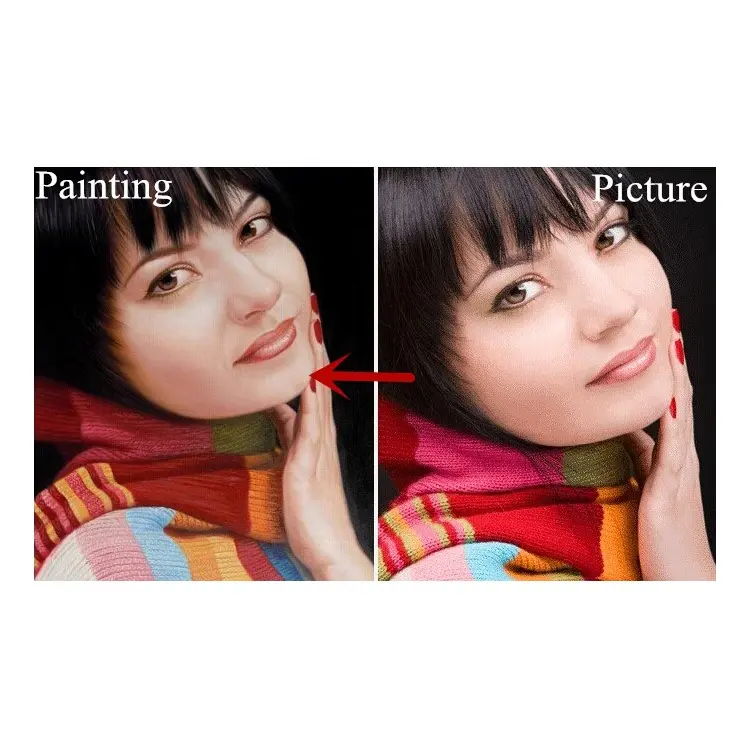 Retratos de pintura al óleo hechos a mano al por mayor de la foto
