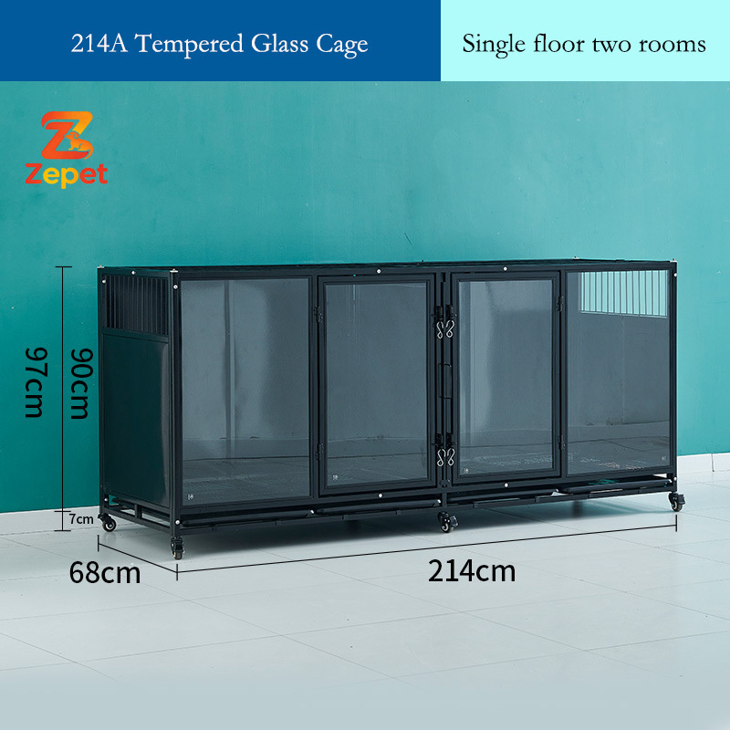 Black tempered glass cage 214A