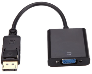 Adaptador DP a VGA de alta velocidad OEM y ODM Fábrica Macho a hembra Convertidor DP a VGA chapado en oro Cable de audio y video negro - Product Image 1