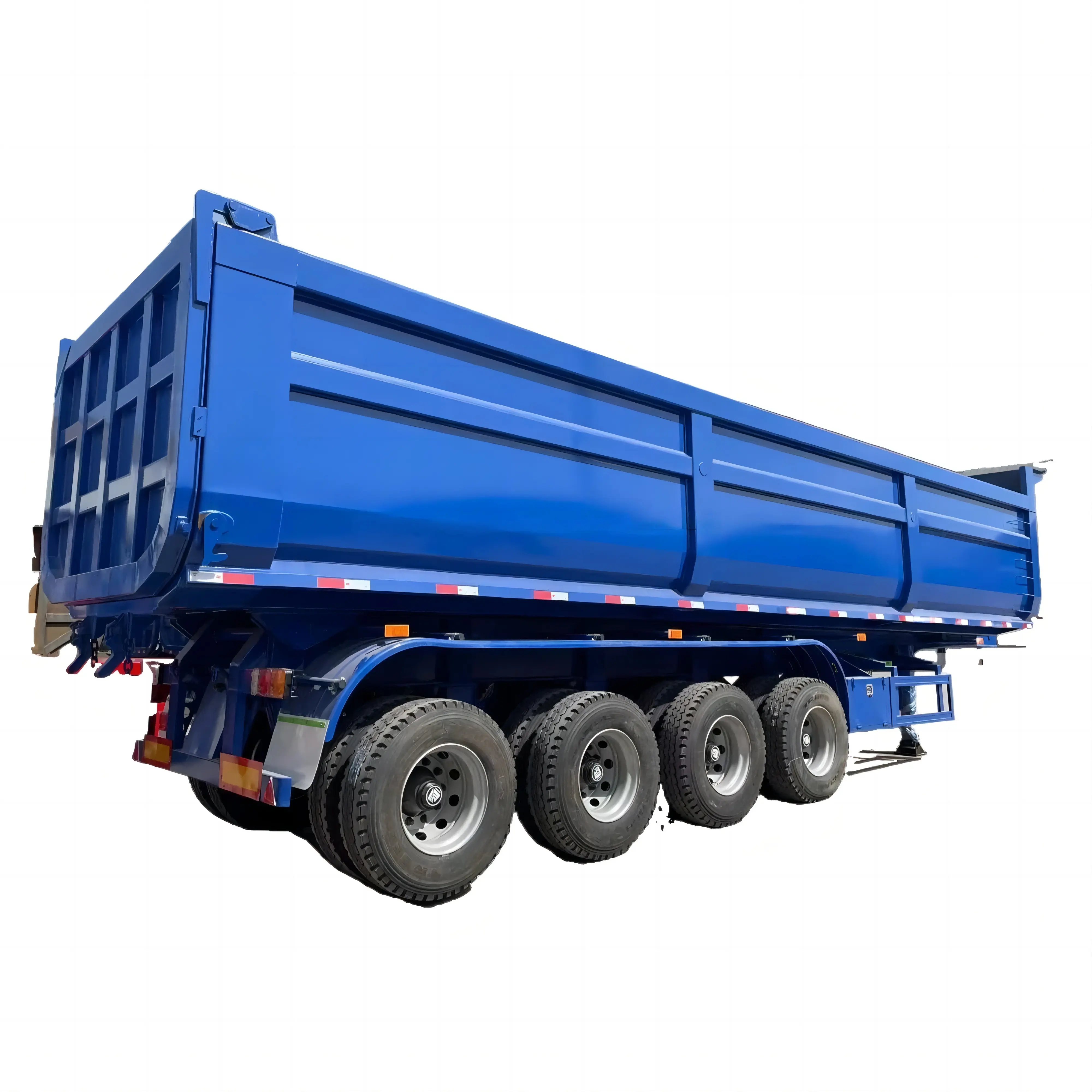 CHENLU 40/60/80 tonnes Semi-remorque à trois essieux pour camion à benne basculante arrière en acier avec cylindre hydraulique Catégorie de remorque de camion