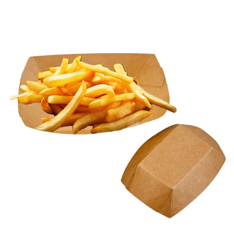 Bandeja de papel descartável para embalagem de alimentos bandeja de frango frito com logotipo personalizado