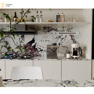 Yushi biệt thự khách sạn trang trí sang trọng ý calacatta Viola phiến đá cẩm thạch cho tường Panel gạch - Product Image 2