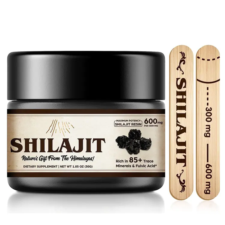 Venta al por mayor, OEM, Etiqueta Privada, resina Shilajit, vitaminas puras del Himalaya con minerales, suplemento de salud