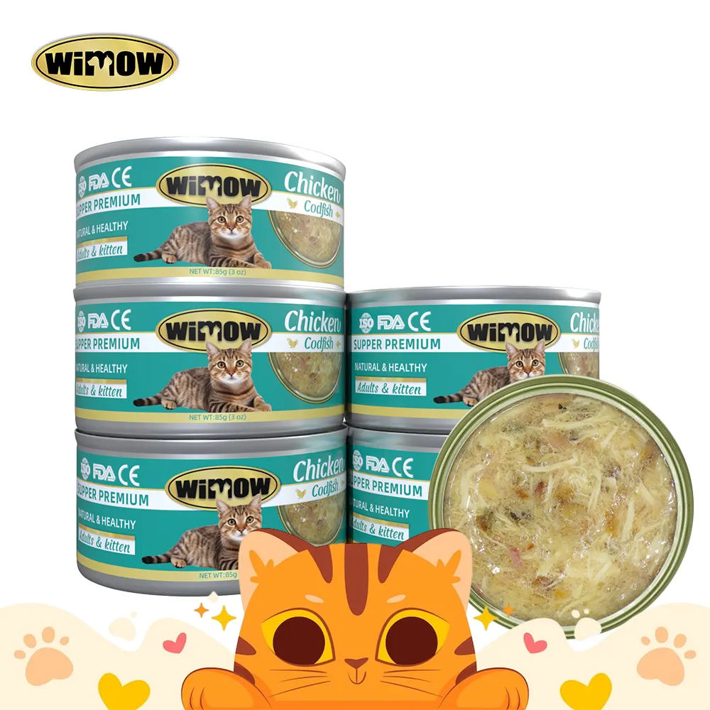 0.4kgウィモウ缶詰食品85g170g400gサーモンチキンマグロ猫スナックウェットペットフード猫用