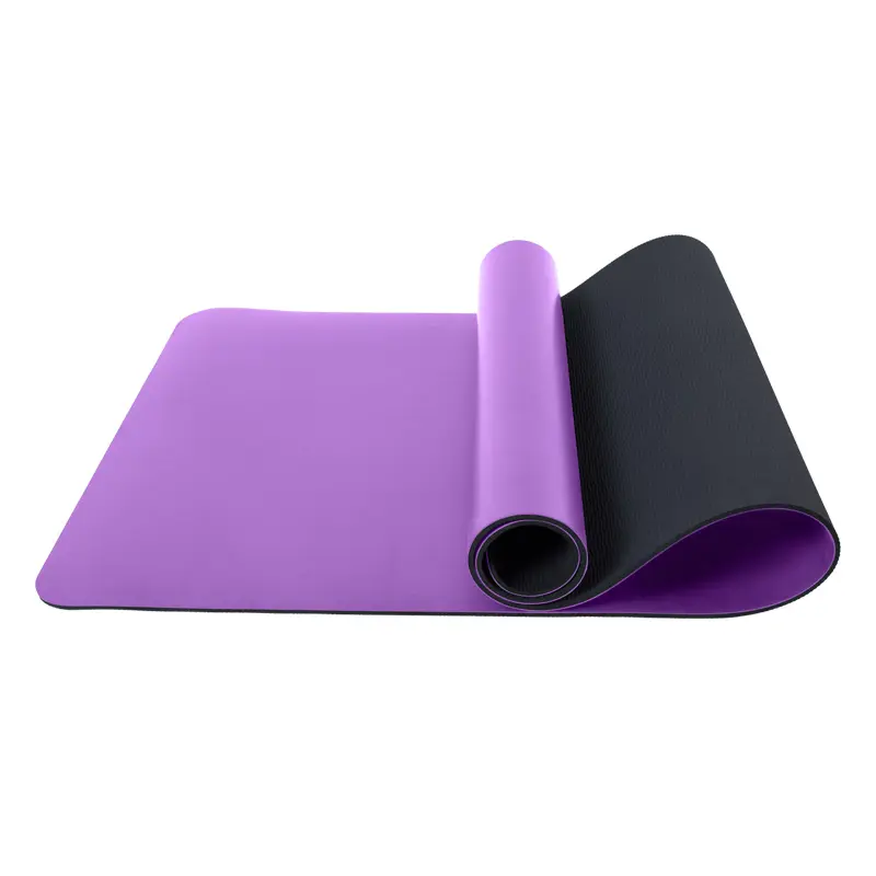 Натуральный нескользящий разноцветный фиолетовый ТПЭ полиуретановый Коврик для йоги с индивидуальным дизайном