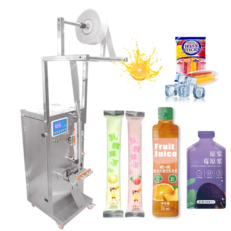 Small Automatic Juice Ice Lolly Liquid Bag Sachet Pouch Filling And Sealing Packing Packaging Machine For Small Business