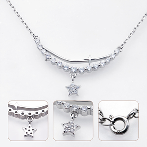 Cao cấp sang trọng Arc Fantasy Star ray 925 bạc Zircon Vòng cổ Thích hợp cho tham dự các bên và các sự kiện - Product Image 2