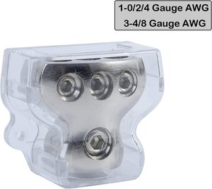 3 Way 1x 0 Gauge in / 3X <strong>4</strong> Gauge Out Amp Power Distribution Ground <strong>Distributor</strong> Connecting Block for Car Amplifier Audio Splitter - Product Image 4