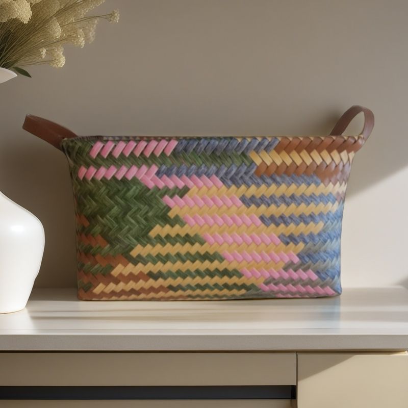 Colorful woven baskets (pack of two)