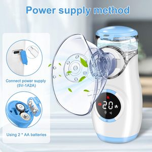 Mesin Nebulizador Inhalator jaring pintar, mesin <span class=keywords><strong>Nebulizer</strong></span> Digital portabel untuk dewasa dan anak-anak - Product Image 4