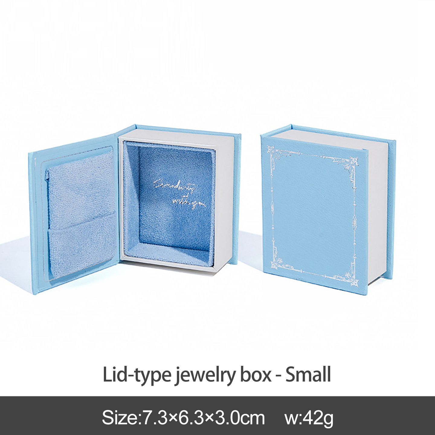Blue lid-type jewelry box-small