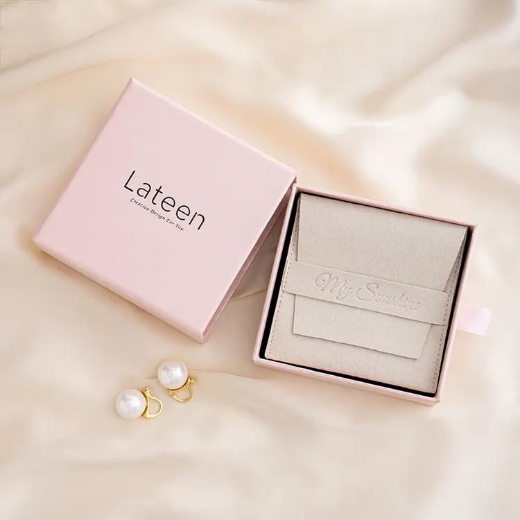 Boîte à bijoux en carton rose, nouveau Style, cadeau personnalisé, tiroir coulissant, boîte d'emballage de bijoux avec tirette en Satin